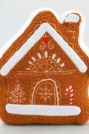 Coussin maison pain d'épices marron Populaire